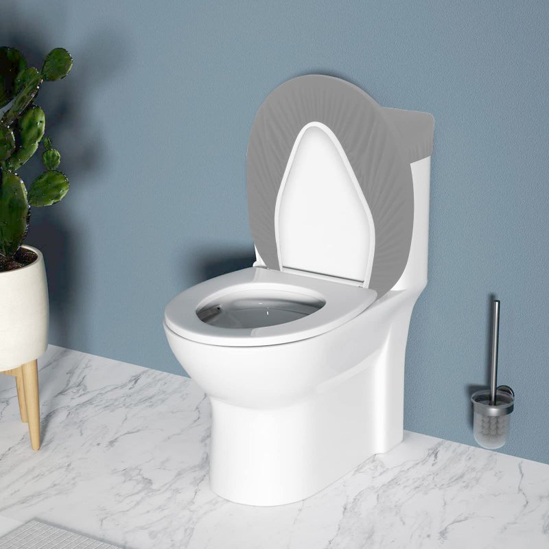 AZHCHKE Toilet Lid Cover and Toilet Tank Lid Cover  Bathroom Toilet Lid Seat Cover Set  Stretch Washable Spandex Fabric Toilet Protector Cover  Fits Most Toilet Tanks & Lids Gray - Image 5